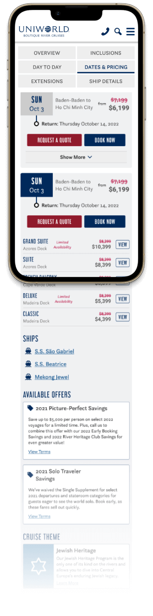 URC Pricing Component Mobile
